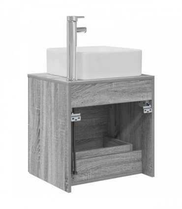 vidaXL Wall-Mounted Sink Vanity Grey Sonoma 53 x 34.5 x 63 cm