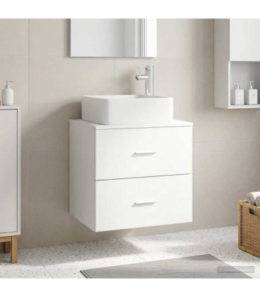 vidaXL Wall-Mounted Sink Vanity White 53 x 34.5 x 63 cm