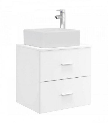 vidaXL Wall-Mounted Sink Vanity White 53 x 34.5 x 63 cm