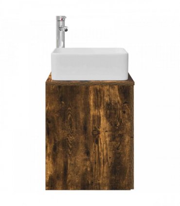 vidaXL Wall-Mounted Sink Vanity Smoked Oak 53 x 34.5 x 63 cm