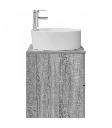 vidaXL Wall-Mounted Sink Vanity Grey Sonoma 49.5 x 44.5 x 65 cm