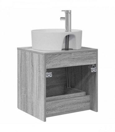 vidaXL Wall-Mounted Sink Vanity Grey Sonoma 49.5 x 44.5 x 65 cm