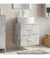 vidaXL Wall-Mounted Sink Vanity Concrete Grey 49.5 x 44.5 x 65 cm