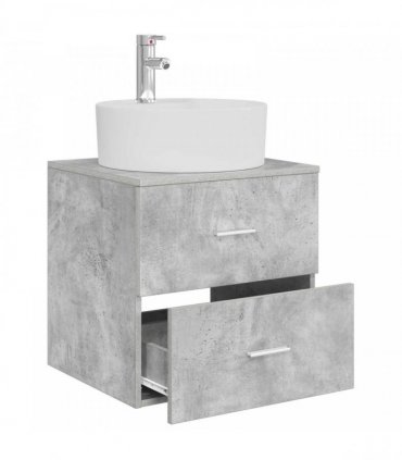 vidaXL Wall-Mounted Sink Vanity Concrete Grey 49.5 x 44.5 x 65 cm