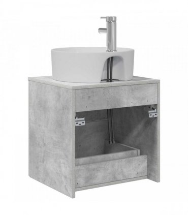 vidaXL Wall-Mounted Sink Vanity Concrete Grey 49.5 x 44.5 x 65 cm