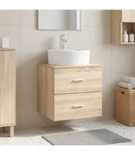 vidaXL Wall-Mounted Sink Vanity Sonoma Oak 49.5 x 44.5 x 65 cm