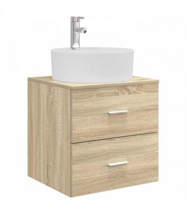vidaXL Wall-Mounted Sink Vanity Sonoma Oak 49.5 x 44.5 x 65 cm