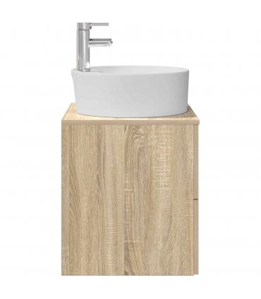 vidaXL Wall-Mounted Sink Vanity Sonoma Oak 49.5 x 44.5 x 65 cm