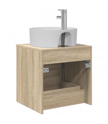 vidaXL Wall-Mounted Sink Vanity Sonoma Oak 49.5 x 44.5 x 65 cm