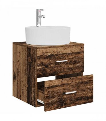 vidaXL Wall-Mounted Sink Vanity Old Wood 49.5 x 44.5 x 65 cm