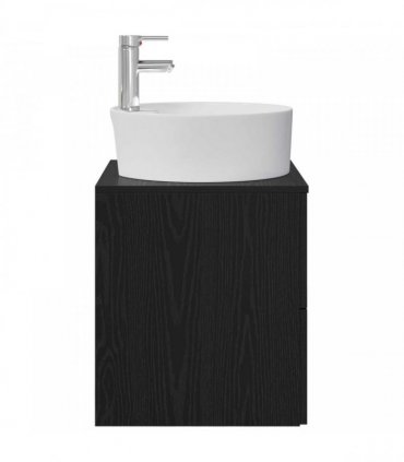 vidaXL Wall-Mounted Sink Vanity Black Oak 49.5 x 44.5 x 65 cm