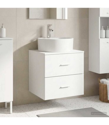 vidaXL Wall-Mounted Sink Vanity White 49.5 x 44.5 x 65 cm