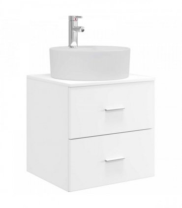 vidaXL Wall-Mounted Sink Vanity White 49.5 x 44.5 x 65 cm