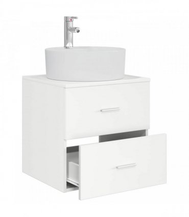 vidaXL Wall-Mounted Sink Vanity White 49.5 x 44.5 x 65 cm
