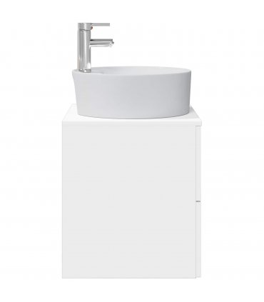 vidaXL Wall-Mounted Sink Vanity White 49.5 x 44.5 x 65 cm