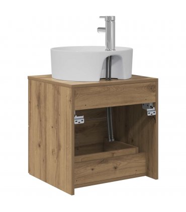 vidaXL Wall-Mounted Sink Vanity Artisan Oak 49.5 x 44.5 x 65 cm
