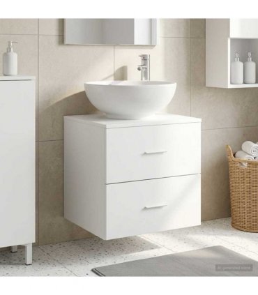 vidaXL Wall-Mounted Sink Vanity White 49.5 x 44.5 x 66.5 cm