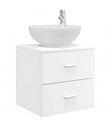vidaXL Wall-Mounted Sink Vanity White 49.5 x 44.5 x 66.5 cm