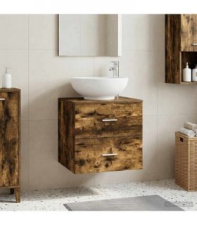 vidaXL Wall-Mounted Sink Vanity Smoked Oak 49.5 x 44.5 x 66.5 cm