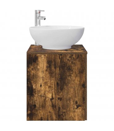 vidaXL Wall-Mounted Sink Vanity Smoked Oak 49.5 x 44.5 x 66.5 cm