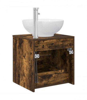 vidaXL Wall-Mounted Sink Vanity Smoked Oak 49.5 x 44.5 x 66.5 cm