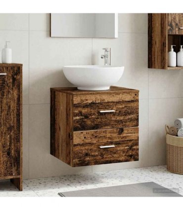 vidaXL Wall-Mounted Sink Vanity Old Wood 49.5 x 44.5 x 66.5 cm