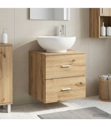 vidaXL Wall-Mounted Sink Vanity Artisan Oak 49.5 x 44.5 x 66.5 cm