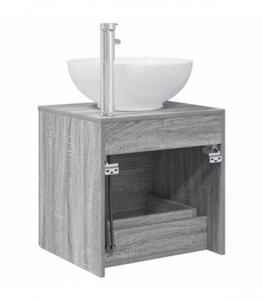 vidaXL Wall-Mounted Sink Vanity Grey Sonoma 49.5 x 44.5 x 66.5 cm