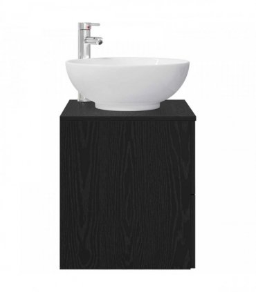vidaXL Wall-Mounted Sink Vanity Black Oak 49.5 x 44.5 x 66.5 cm