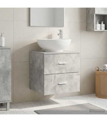 vidaXL Wall-Mounted Sink Vanity Concrete Grey 49.5 x 44.5 x 66.5 cm