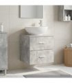 vidaXL Wall-Mounted Sink Vanity Concrete Grey 49.5 x 44.5 x 66.5 cm