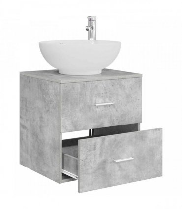 vidaXL Wall-Mounted Sink Vanity Concrete Grey 49.5 x 44.5 x 66.5 cm