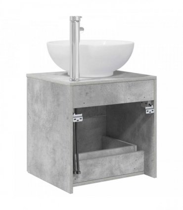 vidaXL Wall-Mounted Sink Vanity Concrete Grey 49.5 x 44.5 x 66.5 cm