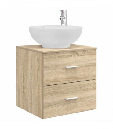 vidaXL Wall-Mounted Sink Vanity Sonoma Oak 49.5 x 44.5 x 66.5 cm