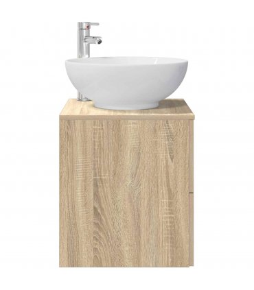 vidaXL Wall-Mounted Sink Vanity Sonoma Oak 49.5 x 44.5 x 66.5 cm