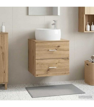 vidaXL Wall-Mounted Sink Vanity Artisan Oak 49.5 x 44.5 x 66 cm