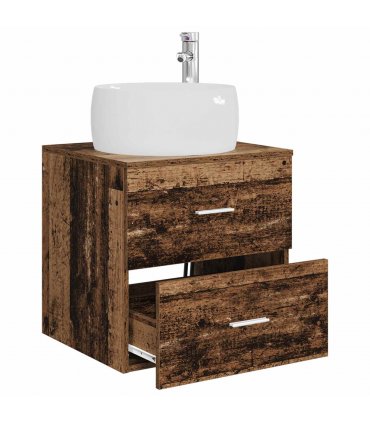 vidaXL Wall-Mounted Sink Vanity Old Wood 49.5 x 44.5 x 66 cm