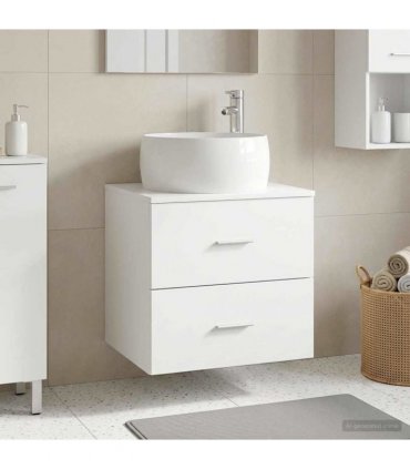 vidaXL Wall-Mounted Sink Vanity White 49.5 x 44.5 x 66 cm