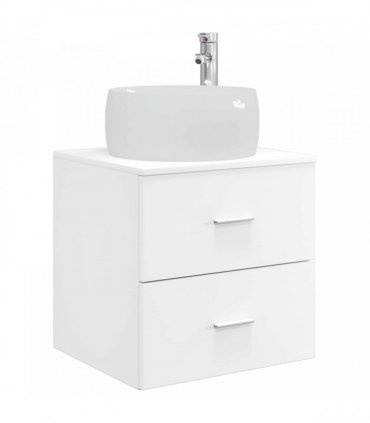 vidaXL Wall-Mounted Sink Vanity White 49.5 x 44.5 x 66 cm