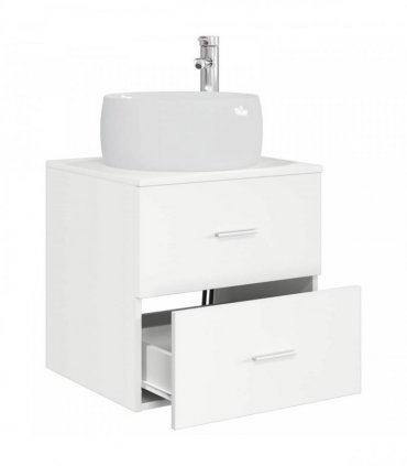 vidaXL Wall-Mounted Sink Vanity White 49.5 x 44.5 x 66 cm