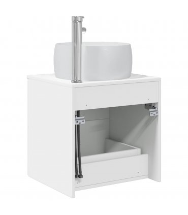 vidaXL Wall-Mounted Sink Vanity White 49.5 x 44.5 x 66 cm