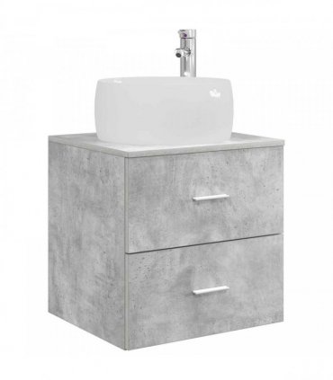 vidaXL Wall-Mounted Sink Vanity Concrete Grey 49.5 x 44.5 x 66 cm