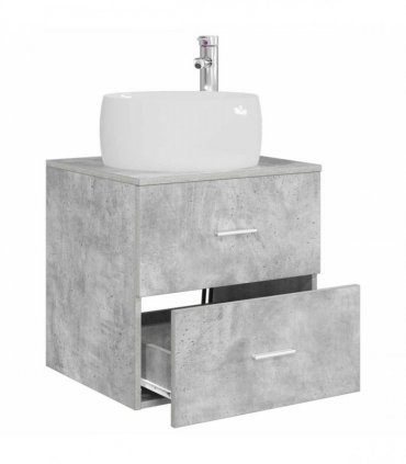 vidaXL Wall-Mounted Sink Vanity Concrete Grey 49.5 x 44.5 x 66 cm