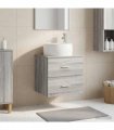 vidaXL Wall-Mounted Sink Vanity Grey Sonoma 49.5 x 44.5 x 66 cm