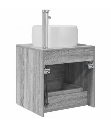 vidaXL Wall-Mounted Sink Vanity Grey Sonoma 49.5 x 44.5 x 66 cm