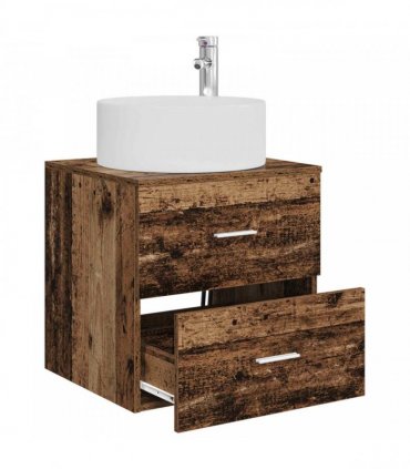 vidaXL Wall-Mounted Sink Vanity Old Wood 49.5 x 44.5 x 65.5 cm