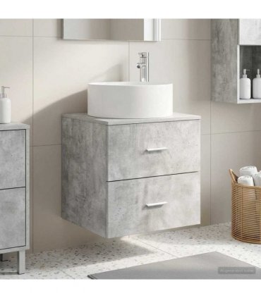 vidaXL Wall-Mounted Sink Vanity Concrete Grey 49.5 x 44.5 x 65.5 cm