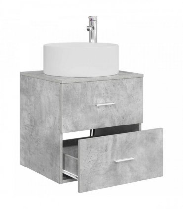 vidaXL Wall-Mounted Sink Vanity Concrete Grey 49.5 x 44.5 x 65.5 cm