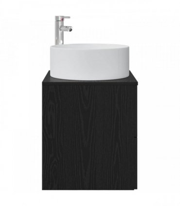 vidaXL Wall-Mounted Sink Vanity Black Oak 49.5 x 44.5 x 65.5 cm