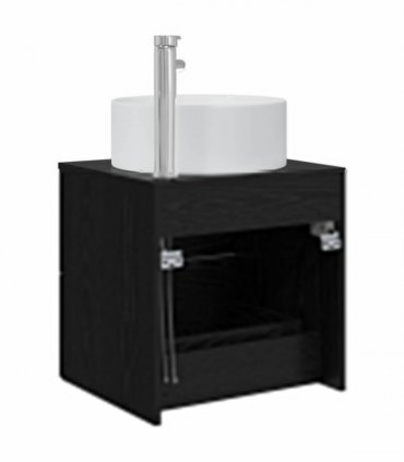 vidaXL Wall-Mounted Sink Vanity Black Oak 49.5 x 44.5 x 65.5 cm